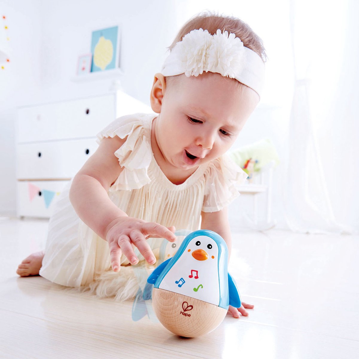 Hape Pinguin Muzikale Wiebelaar - Sensorisch Babyspeelgoed vanaf 6 Maanden — afbeelding 3