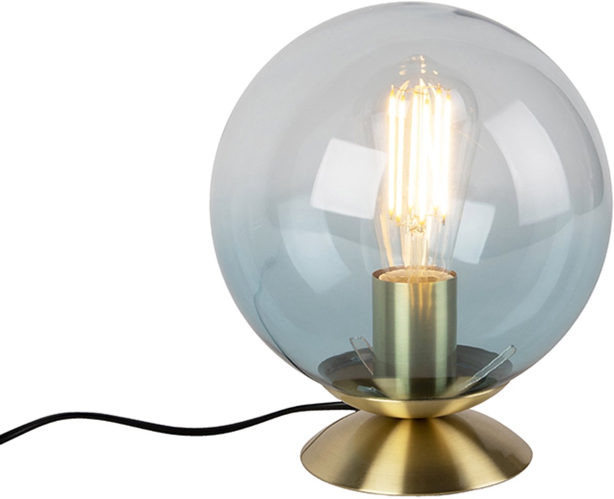 QAZQA pallon - Art Deco Tafellamp - 1 lichts - H 230 mm - Turquoise - Woonkamer | Slaapkamer
