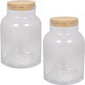2x bocaux en Verres / bocaux de 11 litres avec couvercle en liège 21 x 31 cm - pots de biscuit / bocaux de bonbons de verre - Décoration bocaux