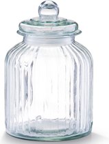 Glazen voorraadpot/koekjespot rond met deksel 3800 ml - 17,5 x 26 cm - Snoeppot - Bewaarpot