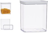 Keuken opslag voorraad bakjes transparant met deksel van 3.3 liter - Formaat 21 x 10 x 23 cm - Voorraadpotten