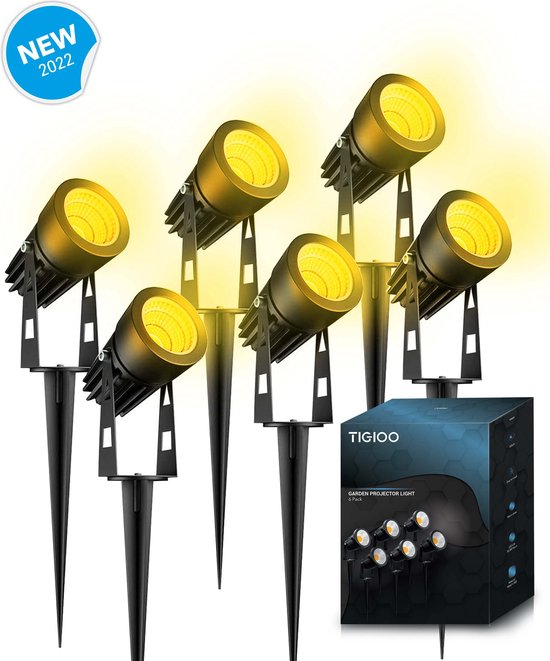 TIGIOO LED Tuinspot Buitenverlichting - 6 Tuinlampen - Tuinverlichting - Waterdicht (6 PACK)