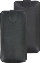 Pearlycase hoesje voor Motorola Moto G22 - Leer Etui - Geribbeld Zwart
