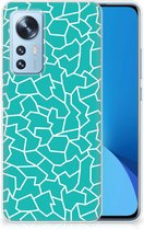 Back Case Siliconen Hoesje Xiaomi 12 | 12X Telefoonhoesje Cracks Blue