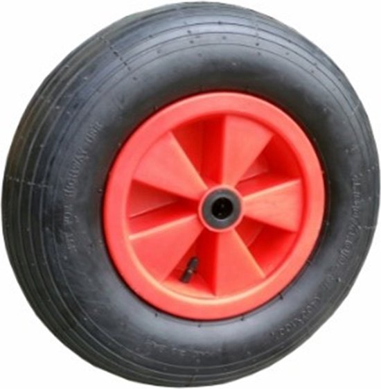 Wiel met pvc velg - luchtband - 400-8 - asgat 25mm.