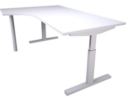 Offeco Bureau Oxford Hoek - Bureau - Bureautafel - Gaming bureau - Game bureau - Computertafel - Desk - Bureau Wit - Verstelbaar bureau - Gaming Desk - Bureau tafel - Bureau verstelbaar  Wit 180x120cm-- blad-  onderstel- x120