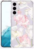 GSM Hoesje Geschikt voor Samsung Galaxy S22 Plus Leuk TPU Back Cover met transparante rand Mooie Bloemen