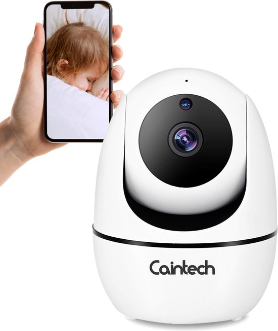 CainTech Smart Babyfoon met Camera - Camera Beveiliging - Huisdiercamera - 1080P - Geluid en Bewegingsdetectie - voor iOS en Android