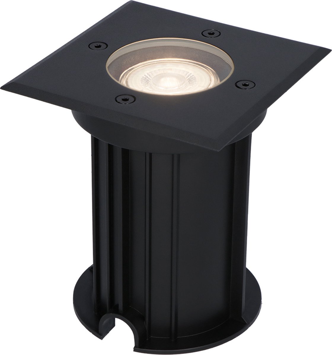 HOFTRONIC - Ramsay LED Grondspot Zwart - 4000K Neutraal wit - Vierkant Aluminium - 5 Watt 400 Lumen - IP67 Waterdicht - 3 jaar garantie - Inbouwdiepte: 140mm, Inbouwdiameter: 103mm - Tuinspots, Padverlichting en Opritverlichting
