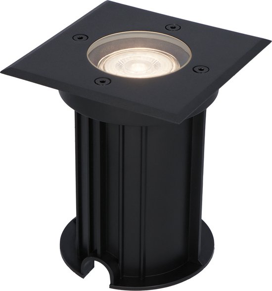 HOFTRONIC™ Ramsay dimbare LED grondspot - Vierkant - Zwart - 4000K neutraal wit - 5 Watt - IP67 straal waterdicht - 3 jaar garantie Grondspot buiten 230V
