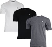 3-Pack Donnay T-shirt (599008) - Sportshirt - Heren - White/Black/Charcoal marl - maat S