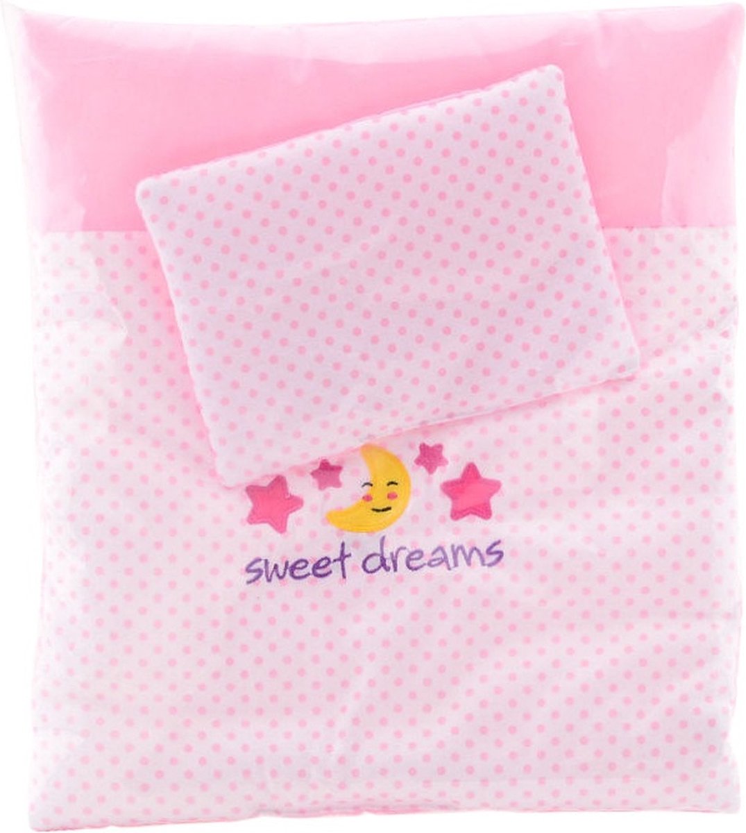 Johntoy - Baby Rose poppendeken en kussen set - Sweet dreams — afbeelding 5