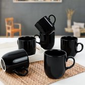Zwarte Koffiekopjes/Mok 10 cm 6 Stuks