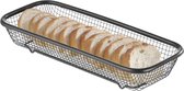 Veluw® Serveermandje - Broodmandje - Tafelmandje - RVS - Zwart -  31x12,5x(H)5,5cm