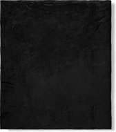plaid 160x180cm polyester uni nr.0300 zwart
