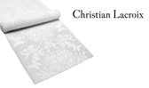 Christian Lacroix Superieur Damast Satijn Tafelloper 100% Gekamd Katoen 220 g/m2 - 50 x 160 cm - Wit