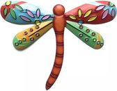 Metalen wandbord Libelle schutting tuin wanddecoratie