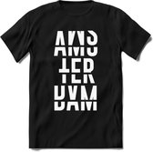 Amsterdam T-Shirt | Souvenirs Holland Kleding | Dames / Heren / Unisex Koningsdag shirt | Grappig Nederland Fiets Land Cadeau | - Zwart - XXL