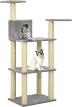 vidaXL Kattenkrabpaal met sisal krabpalen 119 cm lichtgrijs