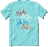 Amsterdam Bike City T-Shirt | Souvenirs Holland Kleding | Dames / Heren / Unisex Koningsdag shirt | Grappig Nederland Fiets Land Cadeau | - Licht Blauw - L