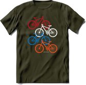 Amsterdam Bike City T-Shirt | Souvenirs Holland Kleding | Dames / Heren / Unisex Koningsdag shirt | Grappig Nederland Fiets Land Cadeau | - Leger Groen - L