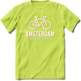 Amsterdam Bike Town T-Shirt | Souvenirs Holland Kleding | Dames / Heren / Unisex Koningsdag shirt | Grappig Nederland Fiets Land Cadeau | - Groen - 3XL