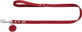 Hunter Looplijn Leder Rood - Hondenriem - 110x1.6 cm