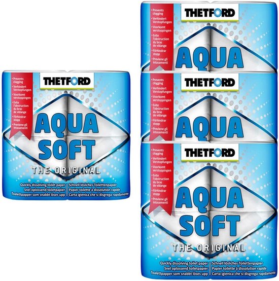 Thetford - 4 X Aqua Soft 2 Laags Toiletpapier - 16 Rollen - Superzacht -  Chemisch... | bol