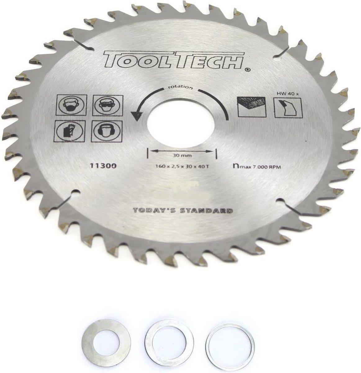 Tooltech Zaagblad Cirkelzaag - Ø 160 mm x 40 Tanden - ATB / Wisseltand