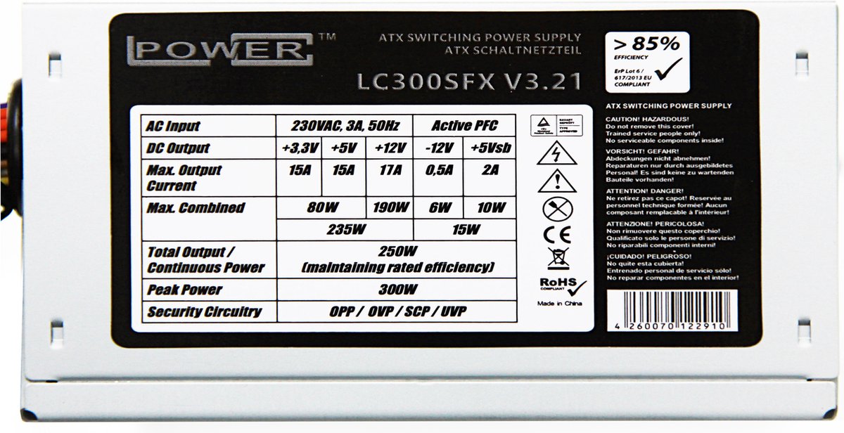 Lc300Sfx V3.21 Power Supply Unit - Lc Power 300W Sfx Klein Formaat Pc Voeding - - afbeelding 2