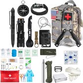 Noodpakket - 35 in 1 Survival Pakket - Survival Kit - Survival Set - Noodpakket Rampenrugzak - Noodpakket Oorlog - EHBO Kit - Inclusief Overlevingshandleiding - Camouflage