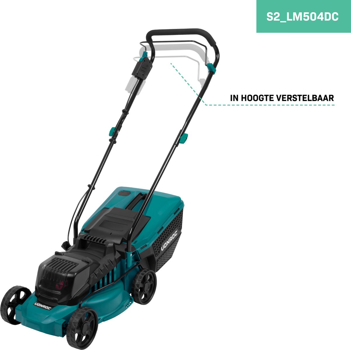 VONROC Accu Grasmaaier – 40V – 33 cm maaibreedte – Brushless motor - Vijf instelbare maai-hoogtes: 30/40/50/60/70 mm - Incl. 30L Opvangbak - Incl. 2x 2.0Ah Accu en 2x Snellader – foto 8