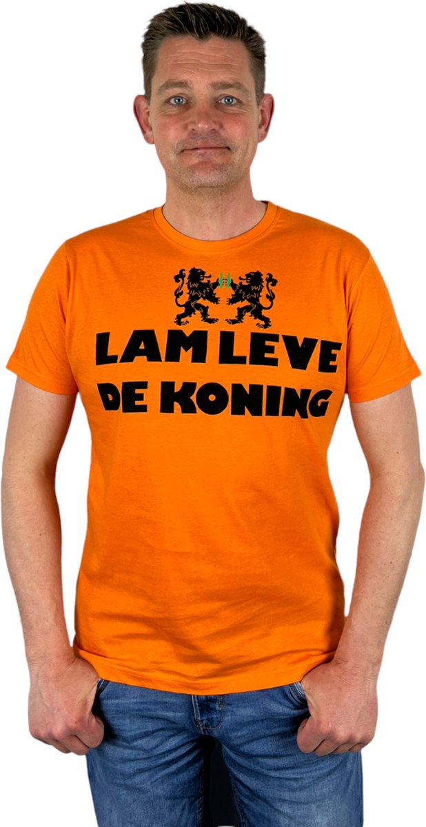 Oranje Heren T-Shirt - Lam Leve De Koning - Voor Koningsdag - Holland - Formule 1 - EK/WK Voetbal - Maat XL