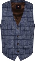 Suitable - Kris Gilet Ruit Donkerblauw - 50 - Modern-fit