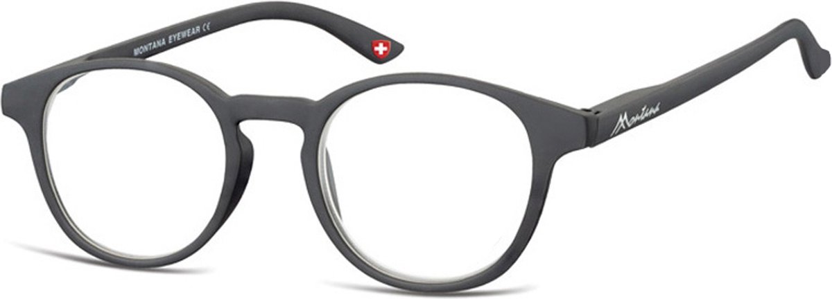Montana Eyewear MR52 ronde leesbril +1.00 zwart