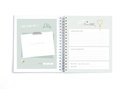 Een open ringband-planner met lichtgroene pagina's. Links 'DIT ZIJN WIJ', rechts 'OVER ONS'.