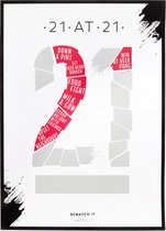krasposter Uitdaging 21 papier 50 x 70 cm wit/rood