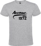 Grijs T-shirt ‘Awesome Sinds 1972’ Zwart Maat 3XL