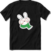 Hert Vlokjes - T-Shirt - Dames - Bottle Groen - Maat XL