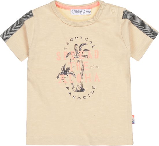 Dirkje jongens T-shirt beige Hawaii - maat 80