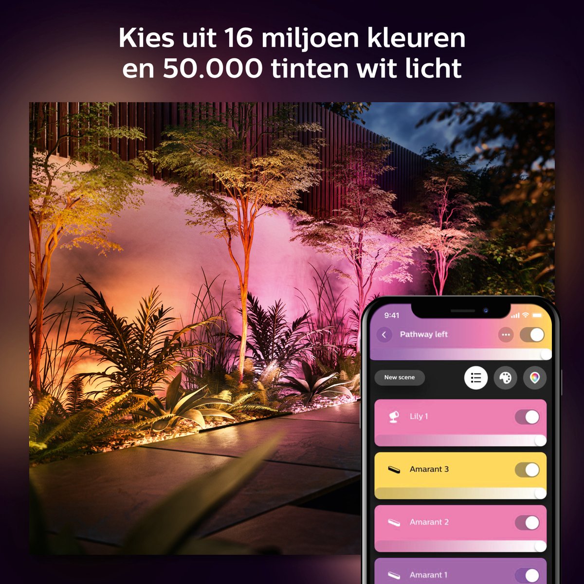 Philips Hue Amarant verstraler - wit en gekleurd licht - zwart - LowVolt — afbeelding 3