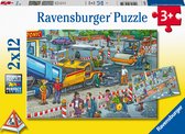 Puzzle Ravensburger Travail sur la route - Deux puzzles - 12 pièces - puzzle pour enfants
