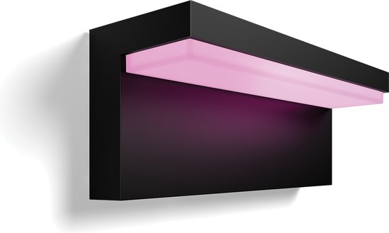 Hue White and Color Ambiance Applique murale extérieure Nyro LED intégrée Plusieurs millions de couleurs Noir Commande intelligente avec pont Hue Bridge*
