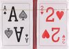 Afbeelding van het spelletje 2 Pakjes Kaarten met extra grote cijfers en letters - bridge kaarten - poker -  speelkaarten voor ouderen senioren en slechtzienden
