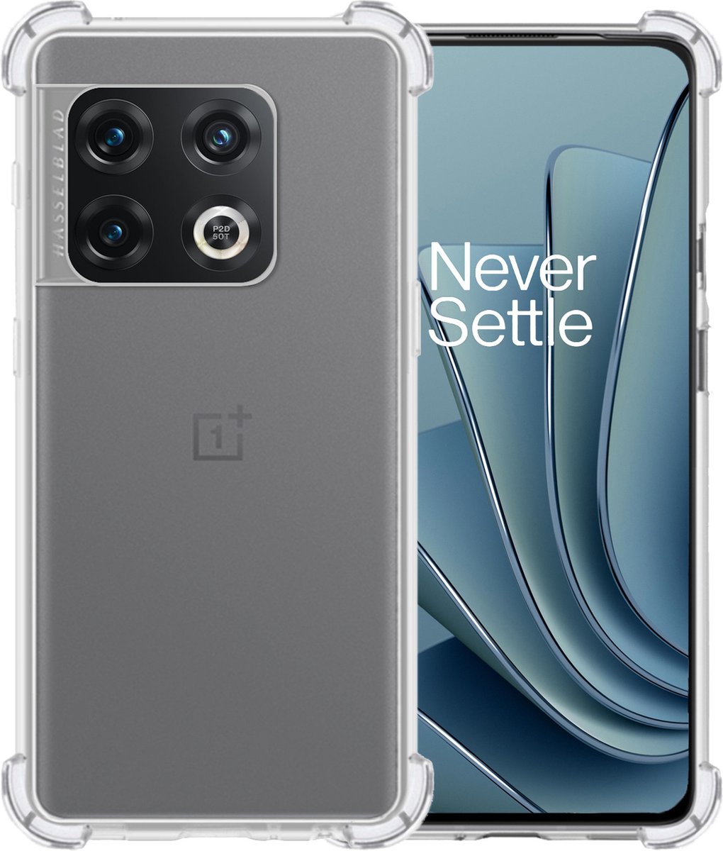Hoesje - Geschikt voor OnePlus 10 Pro - Sterk & Shockproof - Siliconen Shock Case - Hoes Cover - Telefoonhoes - Transparant