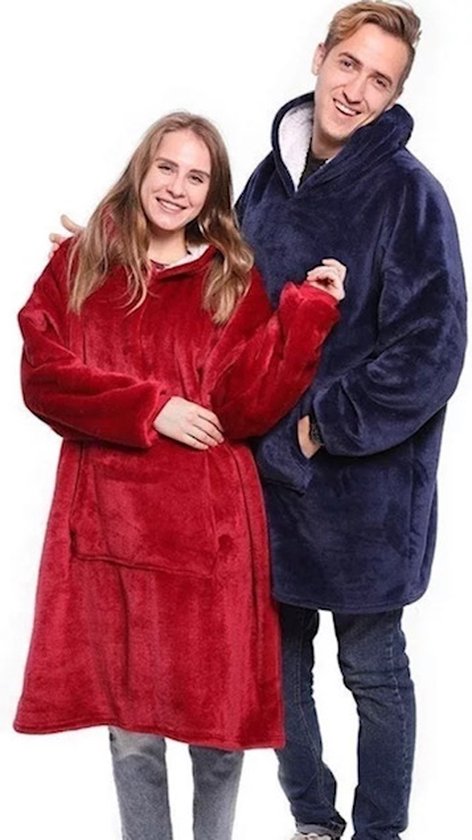 | Hoodie Blanket | | oversized deken | | capuchon deken | | winter trui | | Slaapkleding | Wine Red | CADEAU
