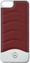 Mercedes Wave III Leather Back Cover with Brushed Aluminium voor Apple iPhone 5/5S - Rood