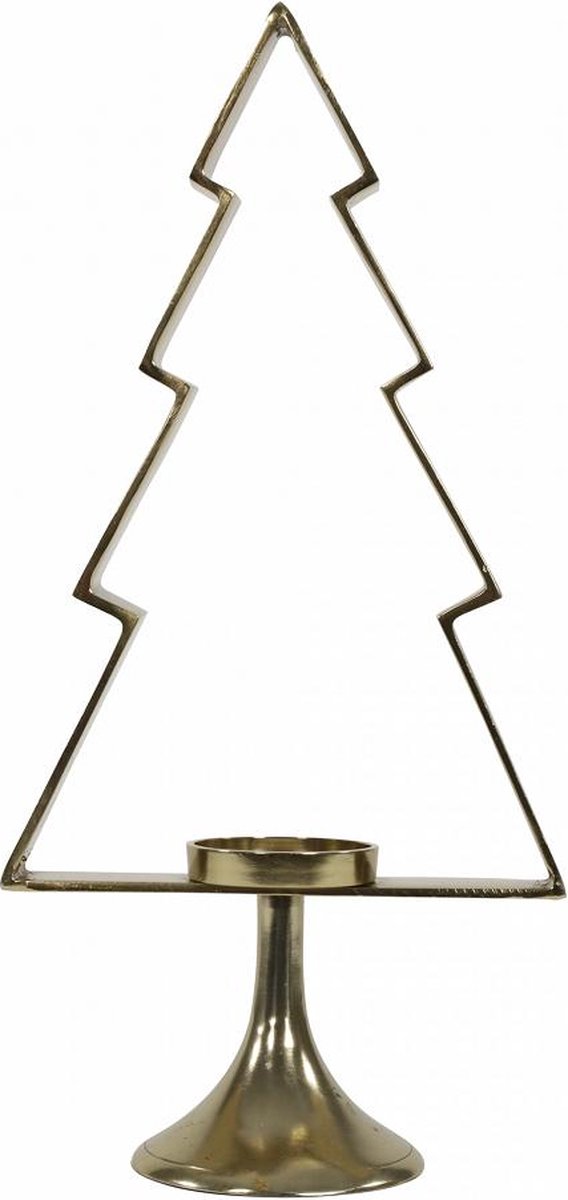 Outdoor Living Kerstboom Aurum met windlicht alu goud 50cm bol
