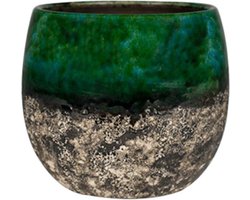 Lindy Green Black donkergroene pot 23 cm ronde bloempot voor binnen