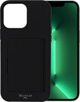 Maikler Safe Line - iPhone 13 Pro Max hoesje - iPhone 13 Pro Max hoesje met pasjeshouder - iPhone 13 Pro Max hoesje zwart - Gratis screenprotector